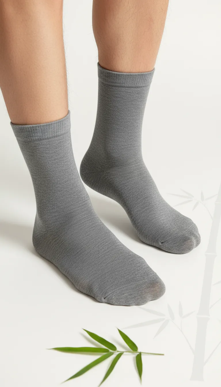 Bambu Erkek Çorap Gri Kısa %70 Bambu
