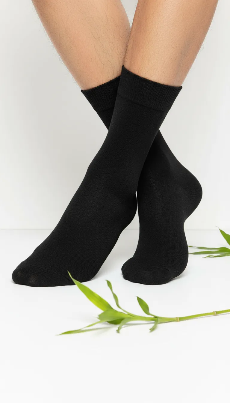 Bambu Erkek Çorap Siyah Kısa %70 Bambu