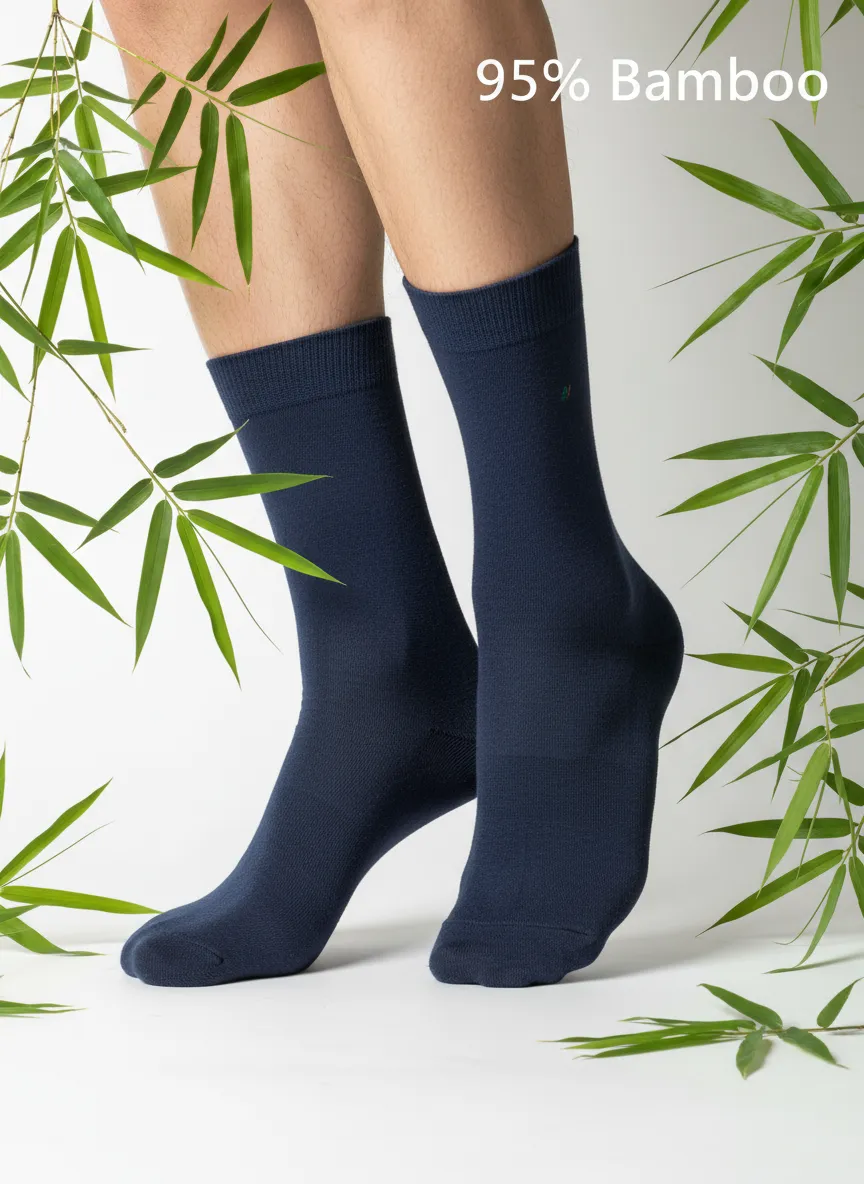 Bambu Erkek Koyu Mavi Uzun  %95 Bambu