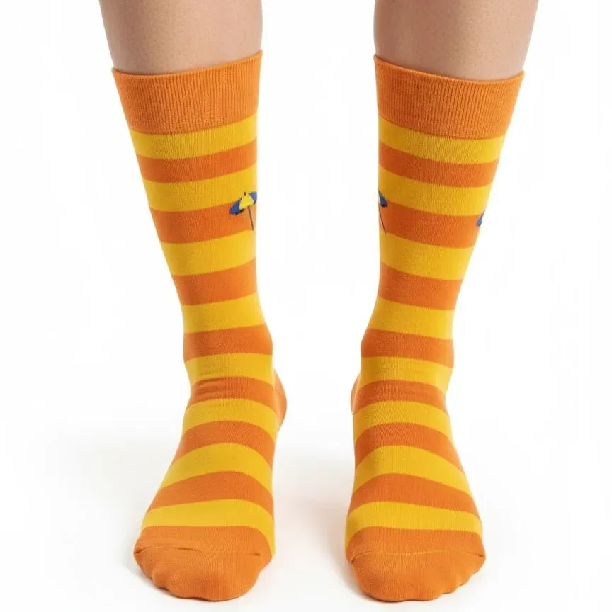 Erkek Pamuklu Desenli Çizgili Sarı