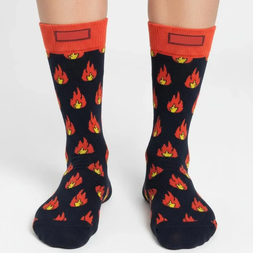 Erkek Pamuklu Desenli Ateş Kırmızı