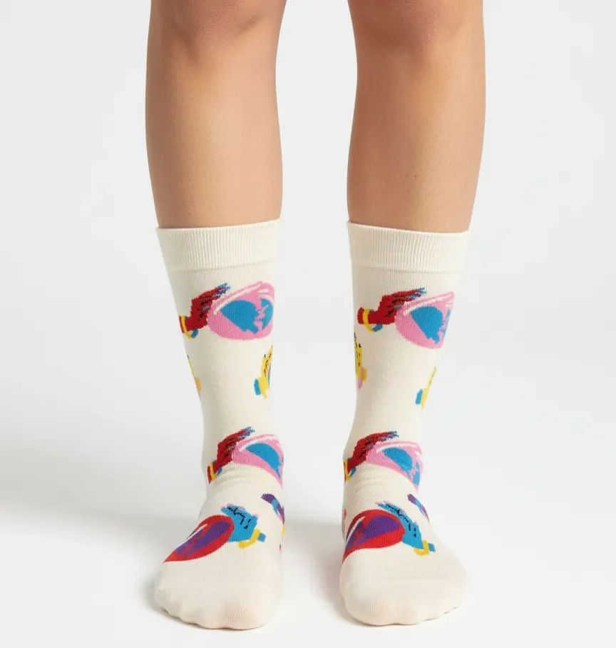 Erkek Pamuklu Figürlü dünya Beyaz