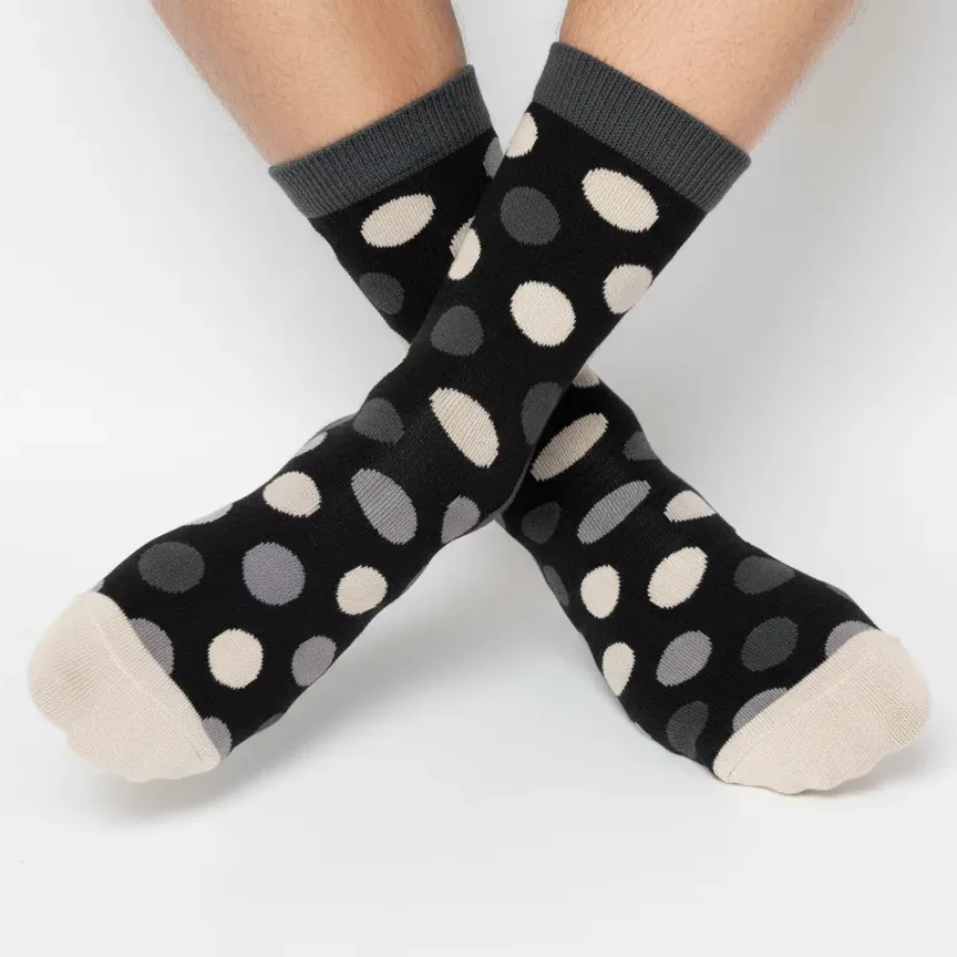 Erkek Pamuklu Figürlü Puantiye Siyah