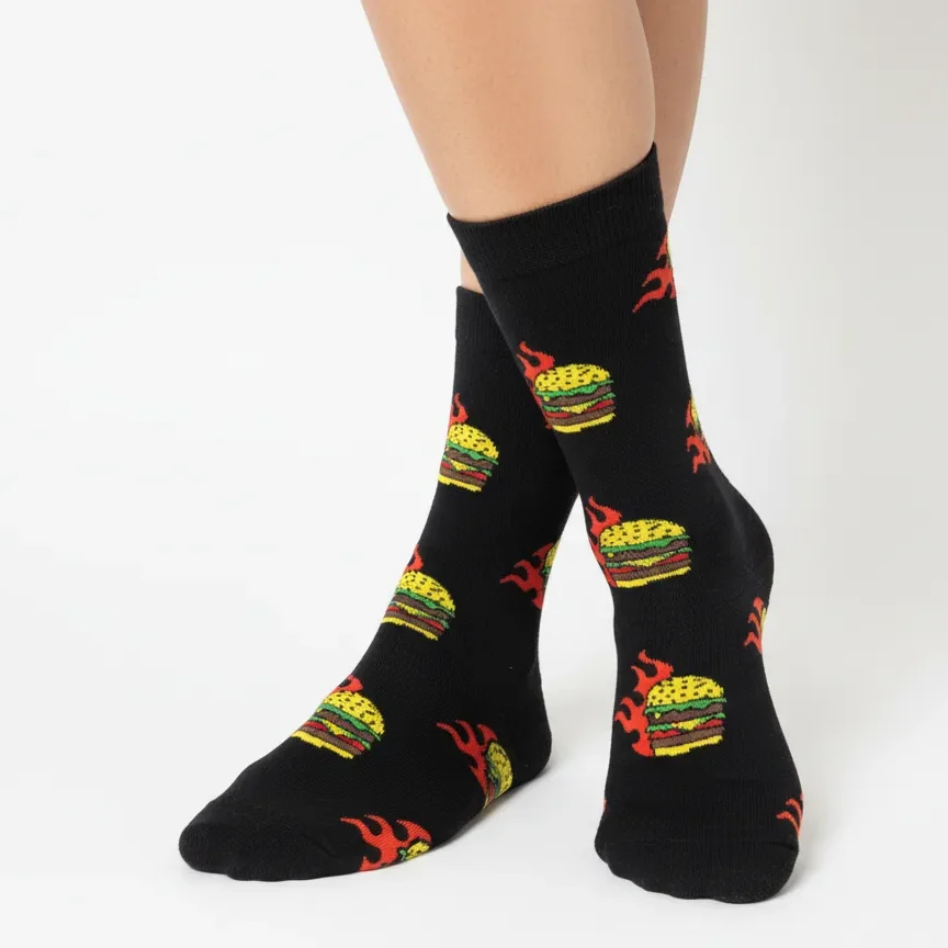 Erkek Pamuklu Figürlü Hamburger