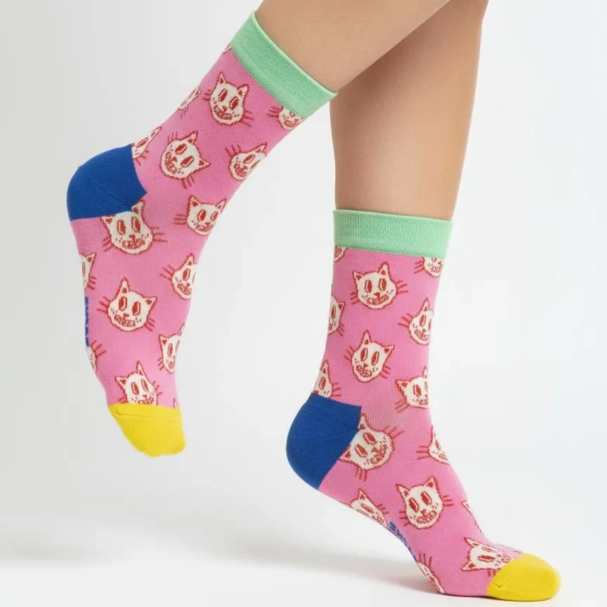 Kadın Pamuklu Figürlü Pembe Kedi