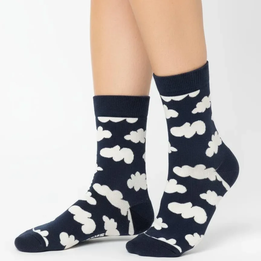 Kadın Pamuklu Figürlü Bulutlu Siyah