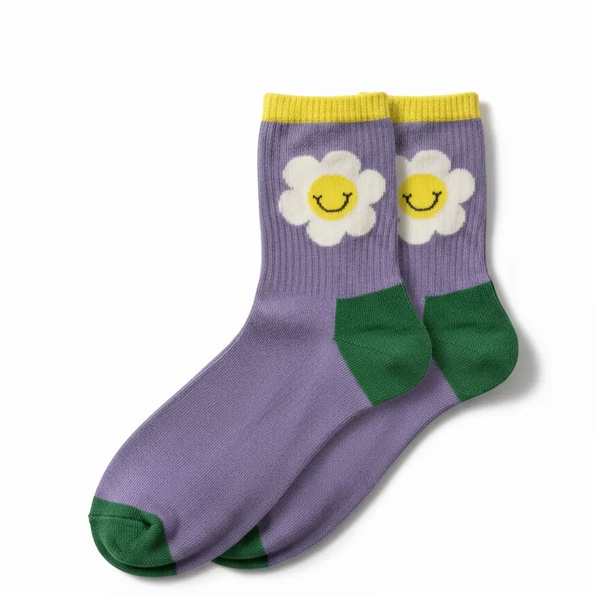 Kadın Pamuklu Desenli Çiçekli lila