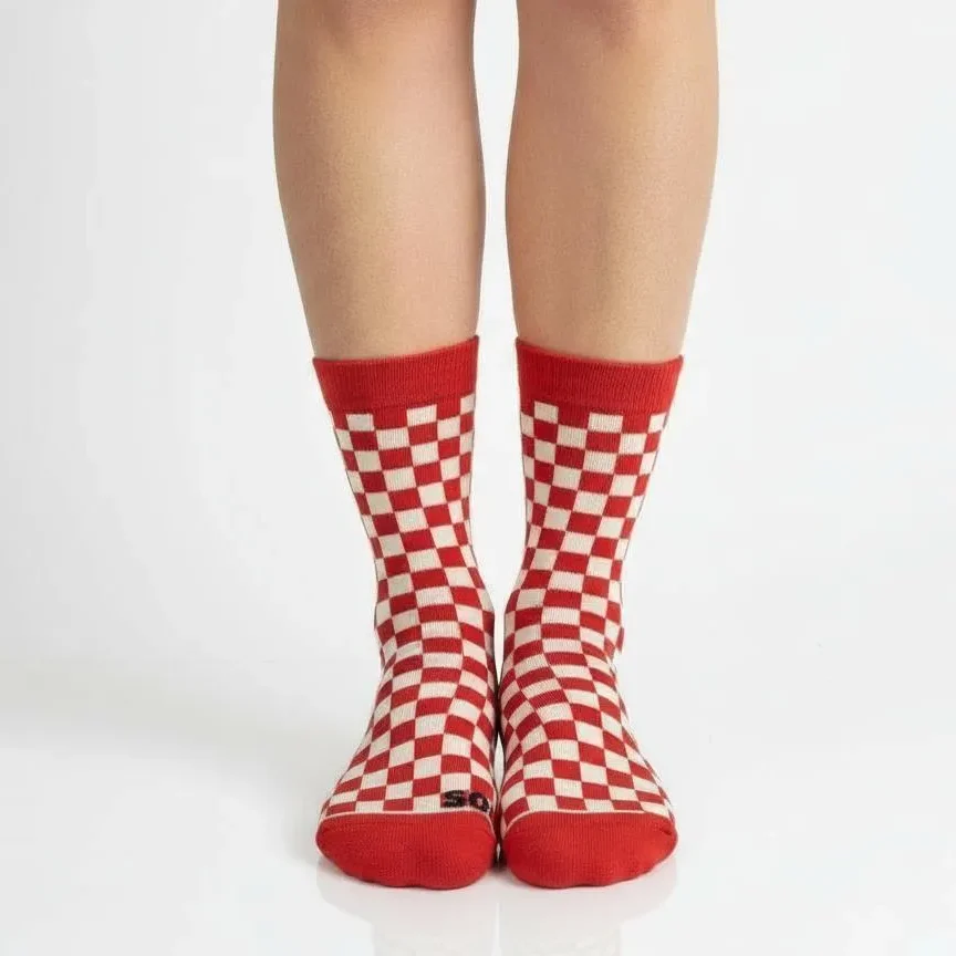 Kadın Pamuklu Desenli Kırmızı