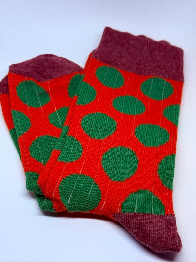 Puantiye Desenli Renkli Tasarım Soket Pamuklu Çorap 2