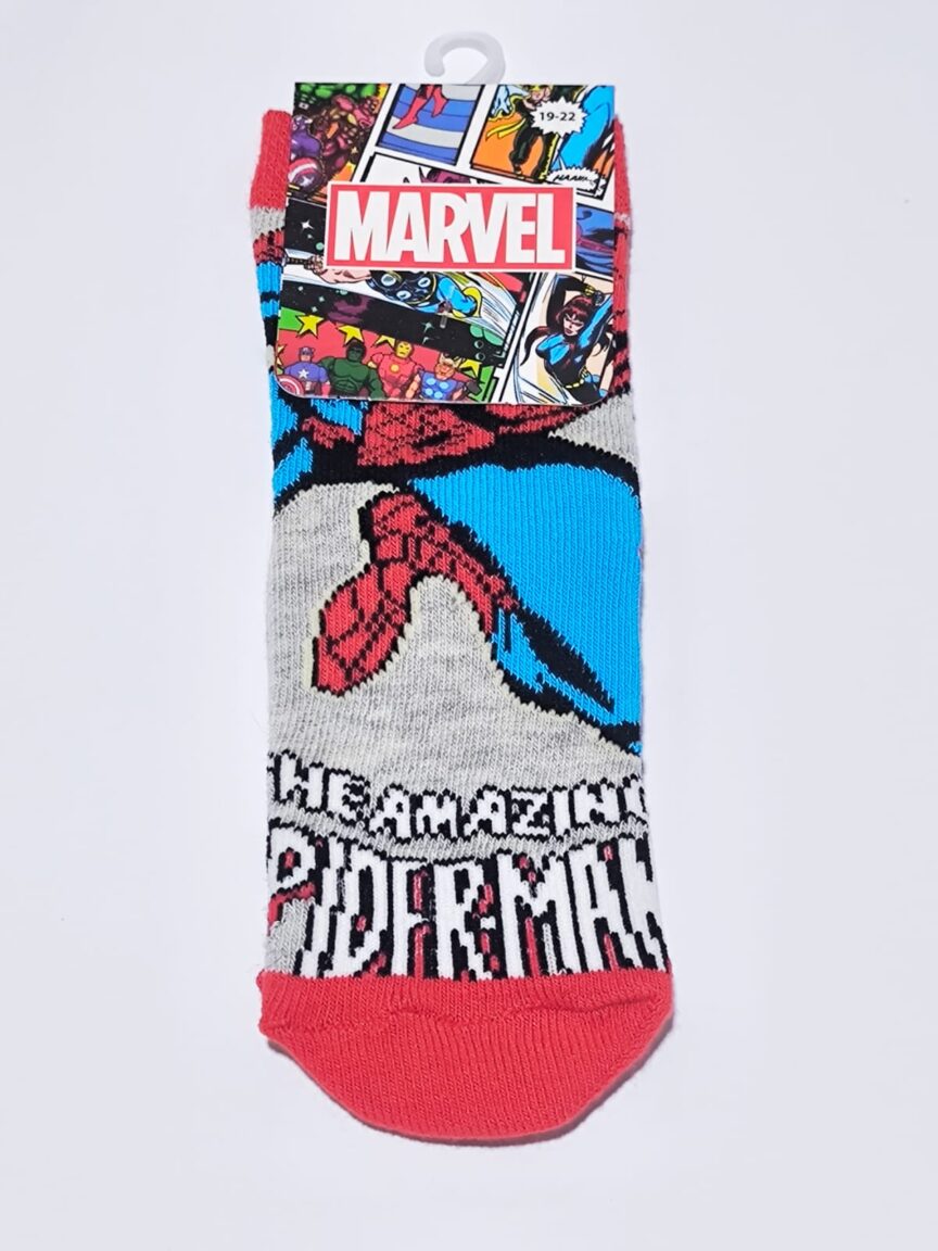 Lisanslı Marvel Örümcek Adam Çizgi Karakter Pamuklu Çocuk Çorabı – Eğlenceli ve Konforlu Tasarım