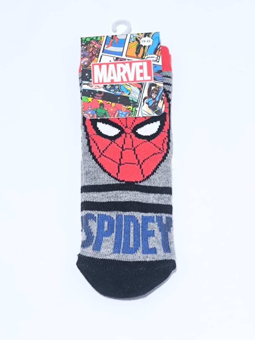 Lisanslı Marvel Spidey Maske Desenli Pamuklu Çocuk Çorabı – Eğlenceli ve Konforlu Tasarım 2