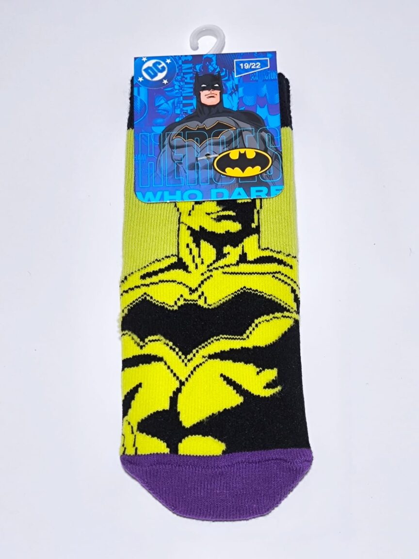 Lisanslı DC Comics Batman Çizgi Karakter Pamuklu Çocuk Çorabı – Dinamik Sarı Tasarım