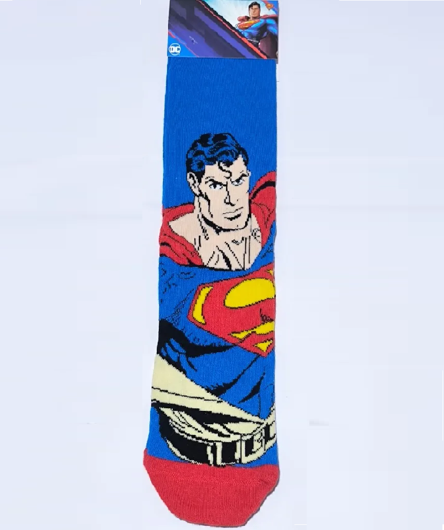 Lisanslı DC Comics Superman Logo Desenli Pamuklu Erkek Çorabı